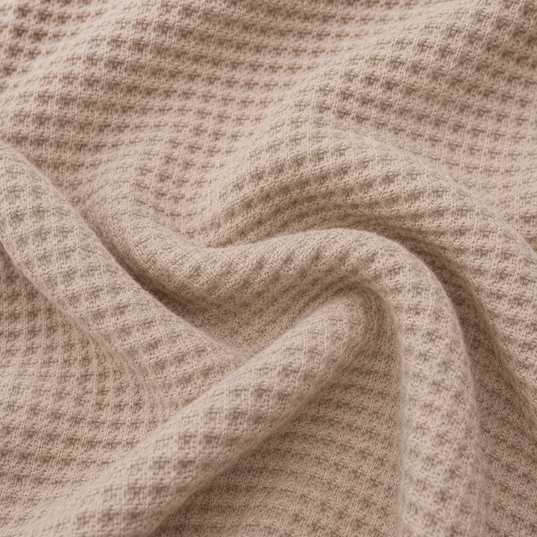 Cubrecama Brescia de trama wafle en color arena